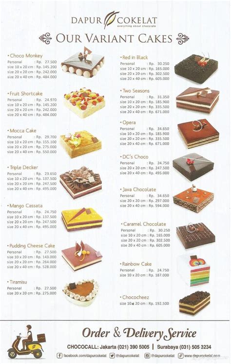 Harga Cake Dapur Cokelat, Berikut Price Listnya Sob..Cek yuk