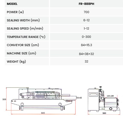 Continuous Sealer Horizontal FR-888PH | Harga Terbaru Juni